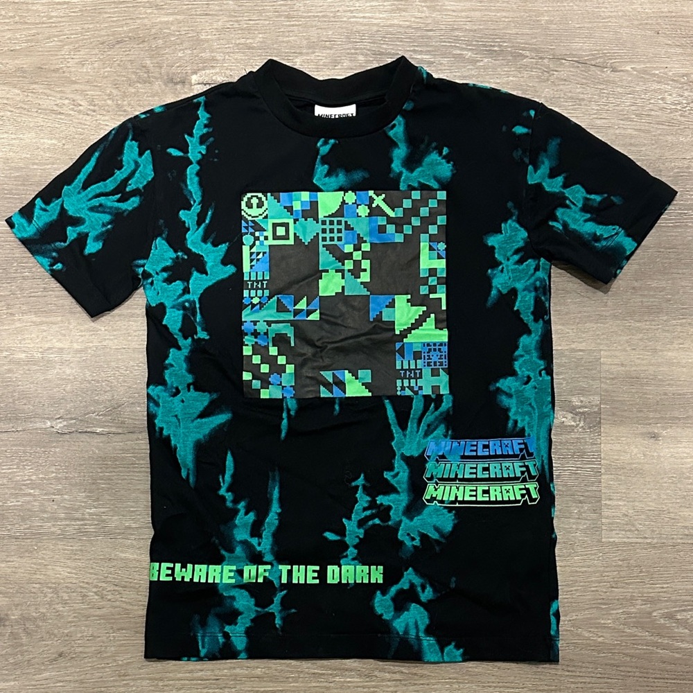 Minecraft Kids Short Sleeve Tee - Black and Green